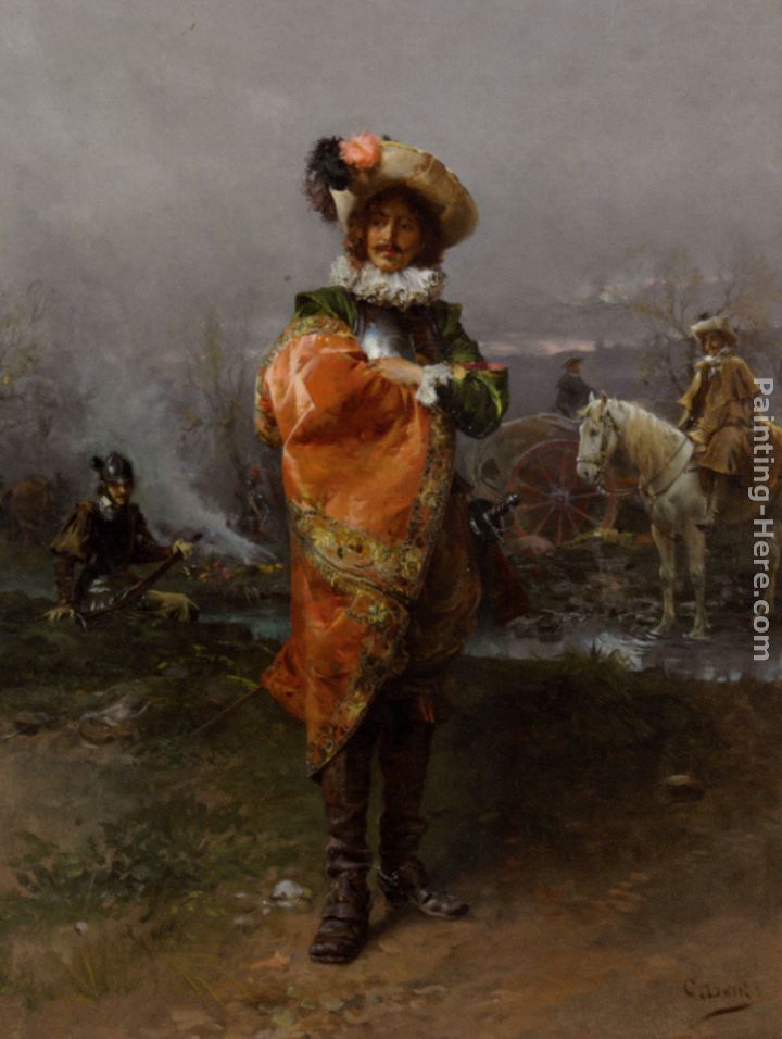 A Gentleman in a Cloak painting - Cesare-Auguste Detti A Gentleman in a Cloak art painting